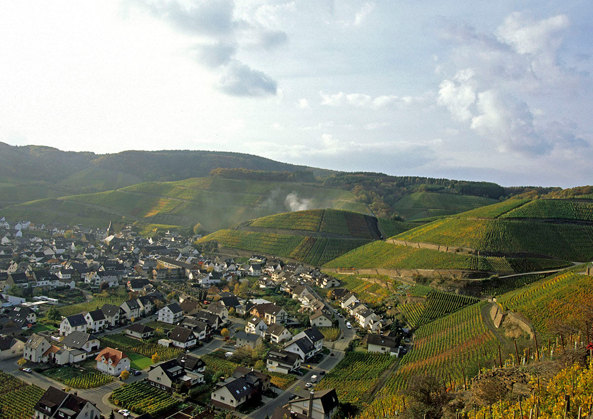 View from afar of Germany's Wine Growing Region Baden